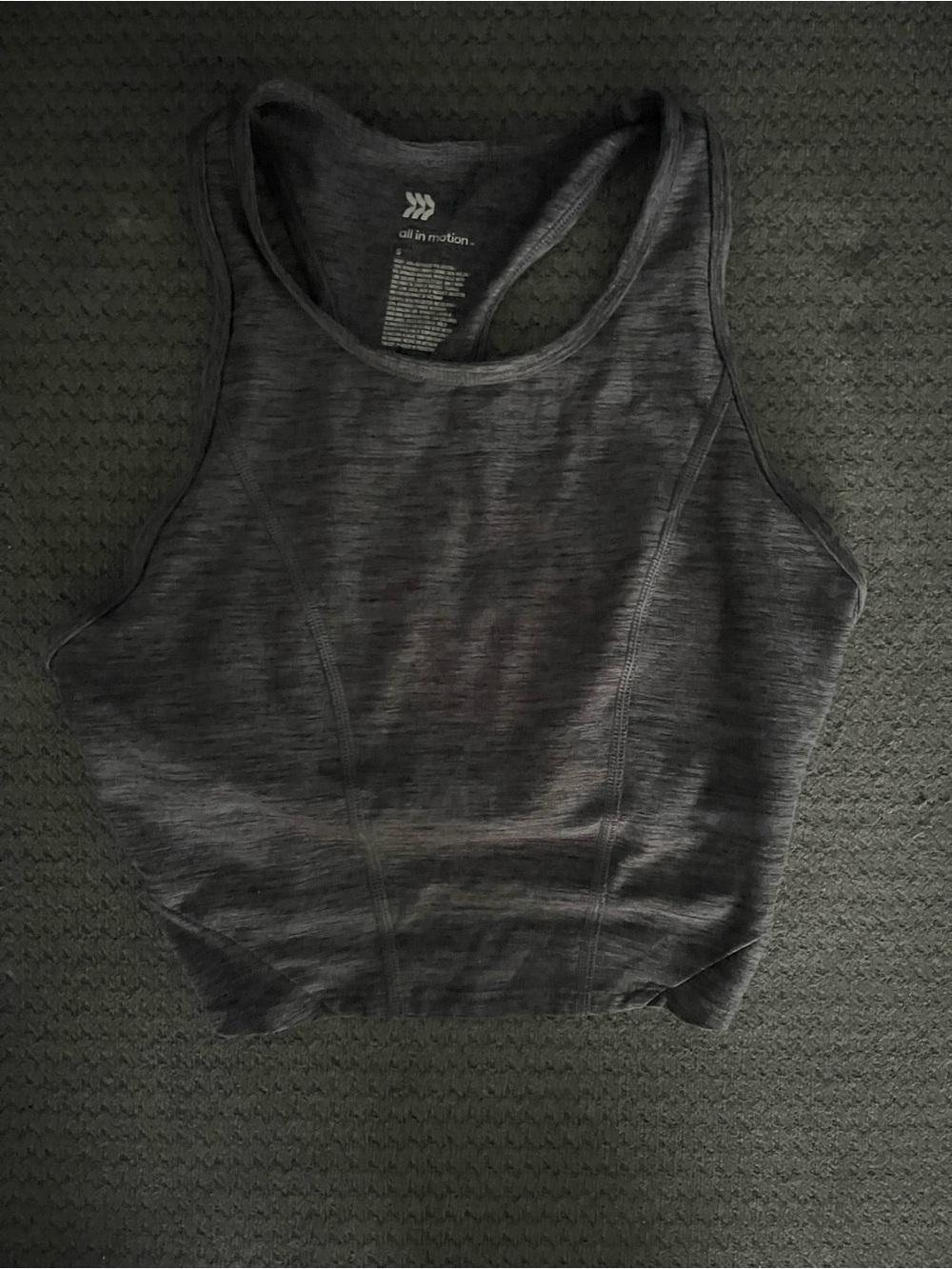 all in motion Charcoal Gray Racerback Crop Top
